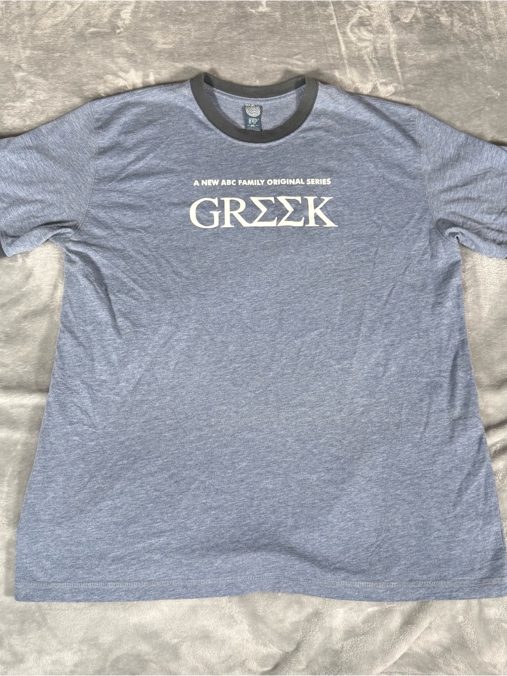 Greek TV Show Ringer Crewneck T Shirt Mens XL ABC Family Merch Blue Y2K